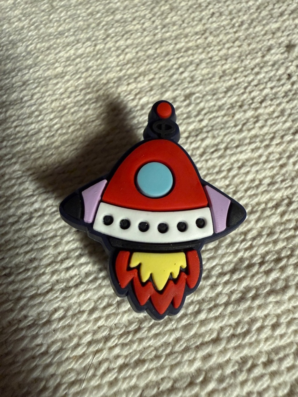 Colorful Rocket Ship Charm - Red, Yellow, Blue, Pink